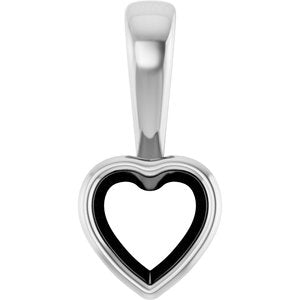 14K White Gold 5.5x5.5 mm Heart Charm/Pendant Mounting – image 2