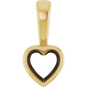 14K Yellow Gold 5.5x5.5 mm Heart Charm/Pendant Mounting – image 2