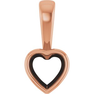 18K Rose Gold 5.5x5.5 mm Heart Charm/Pendant Mounting – image 2