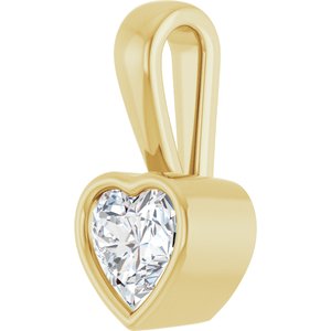 14K Yellow Gold 5.5x5.5 mm Heart Charm/Pendant Mounting – image 3
