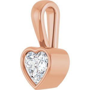 10K Rose Gold 5.5x5.5 mm Heart Charm/Pendant Mounting – image 3