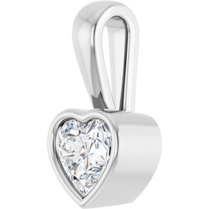18K X1 White Gold 5.5x5.5 mm Heart Charm/Pendant Mounting – image 3