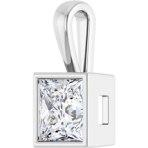 Platinum 8x8 mm Square Charm/Pendant Mounting – image 3
