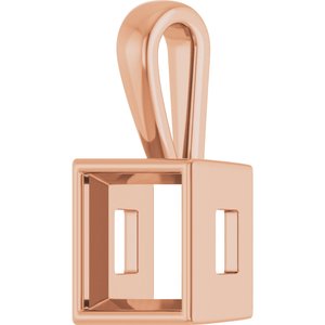 10K Rose Gold 8x8 mm Square Charm/Pendant Mounting – image 4