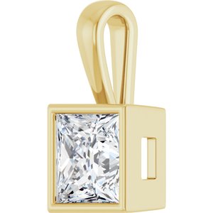14K Yellow Gold 8x8 mm Square Charm/Pendant Mounting – image 3