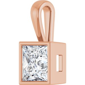 10K Rose Gold 8x8 mm Square Charm/Pendant Mounting – image 3
