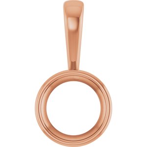 10K Rose Gold 10 mm Round Charm/Pendant Mounting – image 2