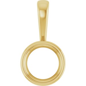 10K Yellow Gold 10 mm Round Charm/Pendant Mounting – image 2