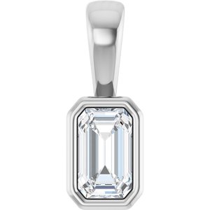 10K X1 White Gold 5x3 mm Emerald Charm/Pendant Mounting