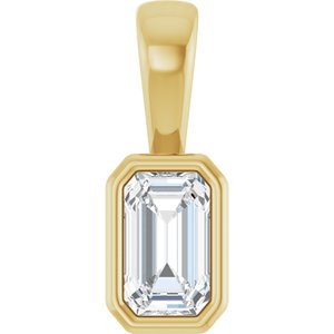 10K Yellow Gold 5x3 mm Emerald Charm/Pendant Mounting