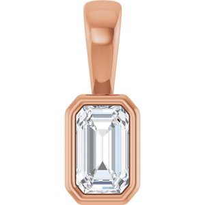 10K Rose Gold 5x3 mm Emerald Charm/Pendant Mounting