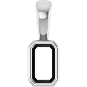 Continuum Sterling Silver 5x3 mm Emerald Charm/Pendant Mounting – image 2