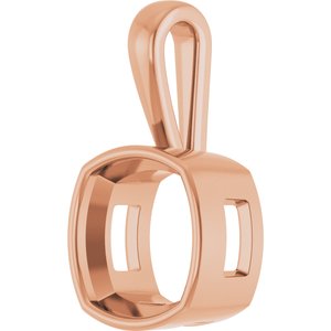 14K Rose Gold 14x14 mm Cushion Charm/Pendant Mounting – image 4