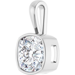 10K X1 White Gold 14x14 mm Cushion Charm/Pendant Mounting – image 3