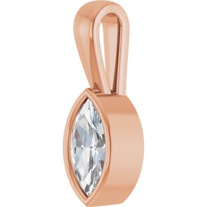14K Rose Gold 8x4 mm Marquise Charm/Pendant Mounting – image 3