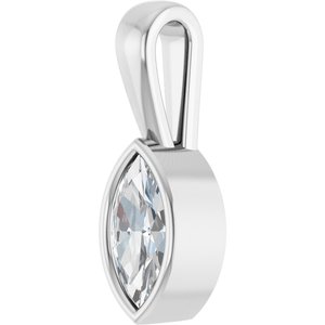 14K X1 White Gold 8x4 mm Marquise Charm/Pendant Mounting – image 3