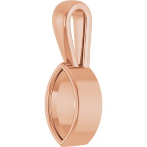 18K Rose Gold 8x4 mm Marquise Charm/Pendant Mounting – image 4