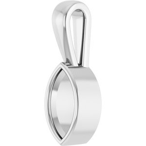 10K X1 White Gold 8x4 mm Marquise Charm/Pendant Mounting – image 4