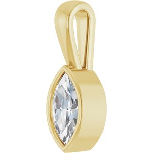 10K Yellow Gold 8x4 mm Marquise Charm/Pendant Mounting – image 3