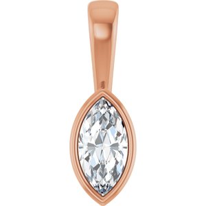 10K Rose Gold 8x4 mm Marquise Charm/Pendant Mounting