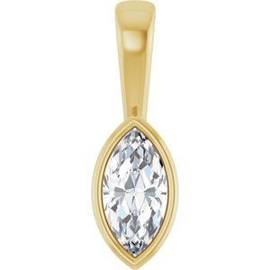 18K Yellow Gold 8x4 mm Marquise Charm/Pendant Mounting
