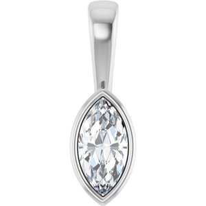 Sterling Silver 8x4 mm Marquise Charm/Pendant Mounting