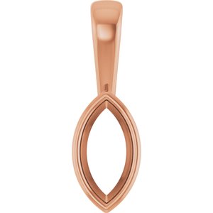 10K Rose Gold 8x4 mm Marquise Charm/Pendant Mounting – image 2