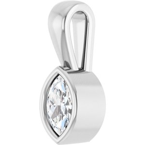 18K White Gold 5x3 mm Marquise Charm/Pendant Mounting – image 3