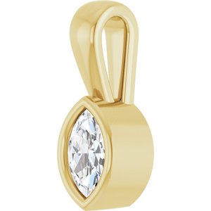 18K Yellow Gold 5x3 mm Marquise Charm/Pendant Mounting – image 3