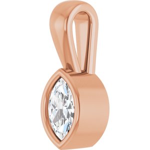18K Rose Gold 5x3 mm Marquise Charm/Pendant Mounting – image 3