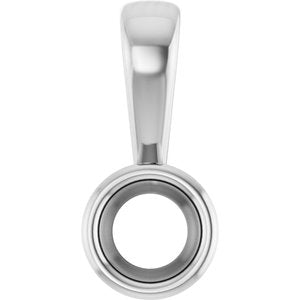 18K Palladium White Gold 3.8 mm Round Charm/Pendant Mounting – image 2