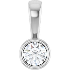 14K X1 White Gold 3.8 mm Round Charm/Pendant Mounting