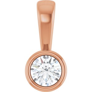 10K Rose Gold 3.8 mm Round Charm/Pendant Mounting
