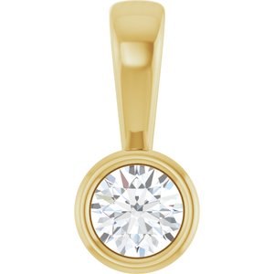 18K Yellow Gold 3.8 mm Round Charm/Pendant Mounting