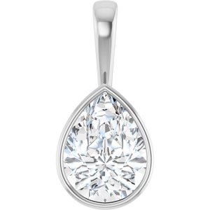 10K X1 White Gold 16x12 mm Pear Charm/Pendant Mounting