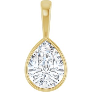 10K Yellow Gold 16x12 mm Pear Charm/Pendant Mounting