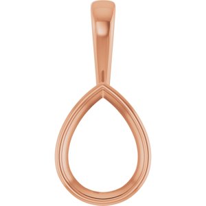 14K Rose Gold 16x12 mm Pear Charm/Pendant Mounting – image 2