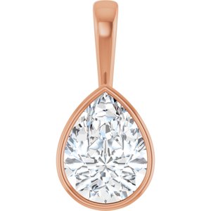 18K Rose Gold 16x12 mm Pear Charm/Pendant Mounting