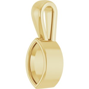 18K Yellow Gold 6x3 mm Marquise Charm/Pendant Mounting – image 4