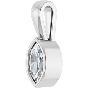 Sterling Silver 6x3 mm Marquise Charm/Pendant Mounting – image 3