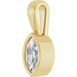 14K Yellow Gold 6x3 mm Marquise Charm/Pendant Mounting – image 3