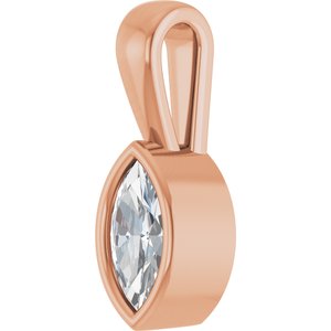 10K Rose Gold 6x3 mm Marquise Charm/Pendant Mounting – image 3
