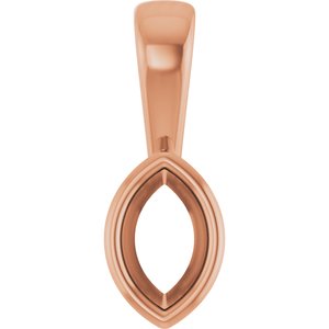 10K Rose Gold 5x3 mm Marquise Charm/Pendant Mounting – image 2