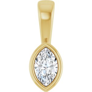 18K Yellow Gold 5x3 mm Marquise Charm/Pendant Mounting