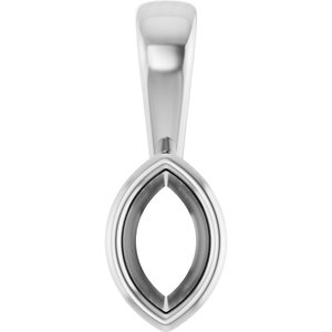 18K X1 White Gold 5x3 mm Marquise Charm/Pendant Mounting – image 2