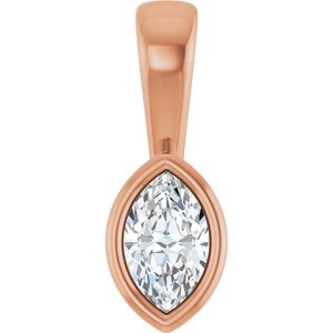 10K Rose Gold 5x3 mm Marquise Charm/Pendant Mounting