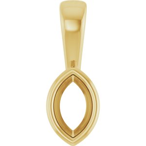 18K Yellow Gold 5x3 mm Marquise Charm/Pendant Mounting – image 2
