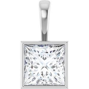 Continuum Sterling Silver 12x12 mm Square Charm/Pendant Mounting