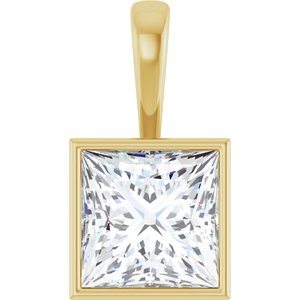 10K Yellow Gold 12x12 mm Square Charm/Pendant Mounting