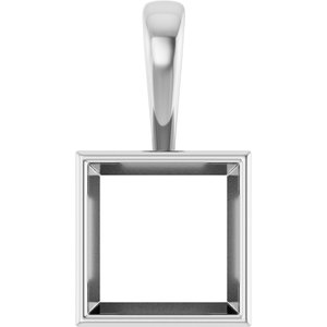 10K X1 White Gold 12x12 mm Square Charm/Pendant Mounting – image 2
